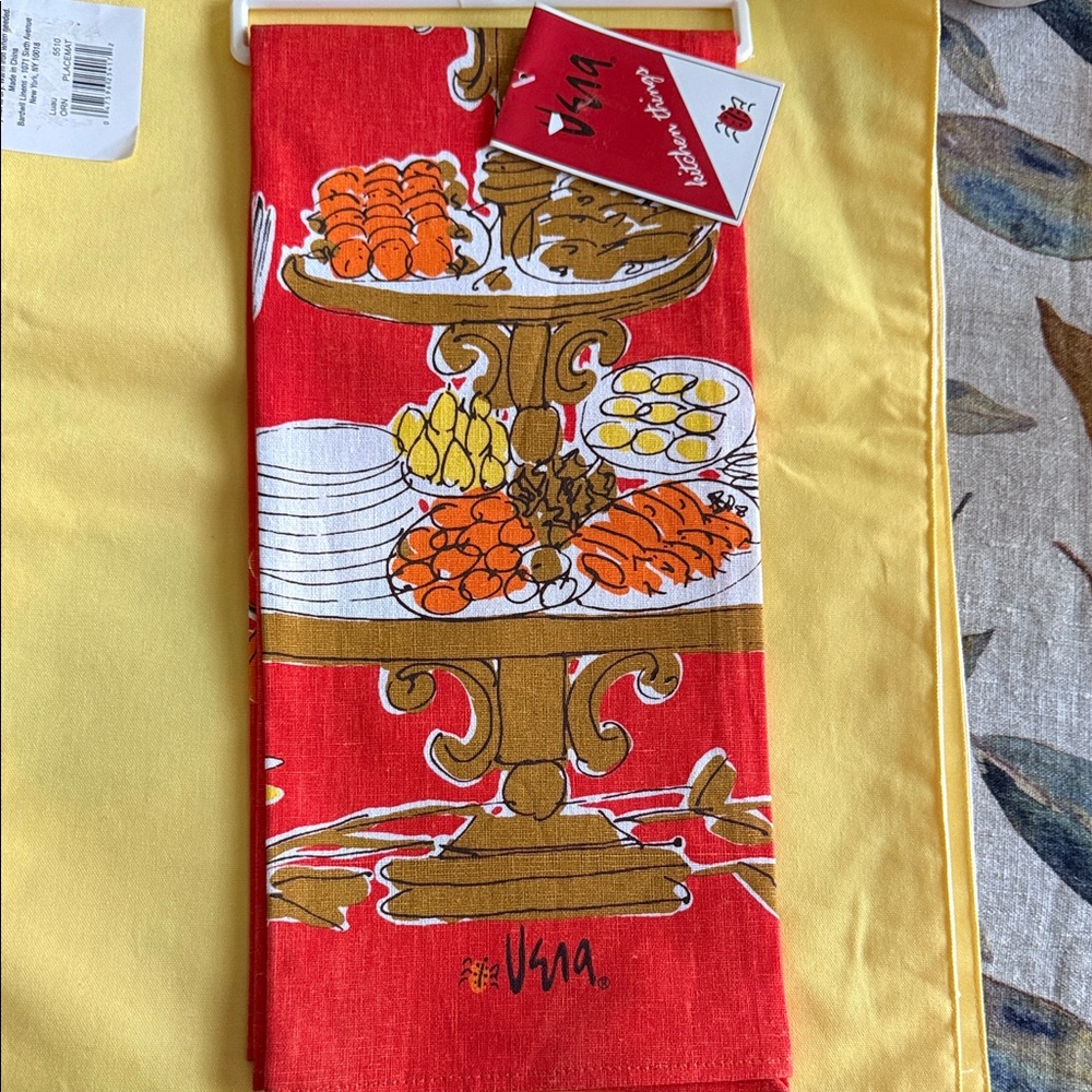 Vera Red Table Linen with Elegant Design